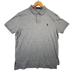 Polo Ralph Lauren Polo Shirt Men XL Heather Gray Casual Athleisure Golf Blk Pony